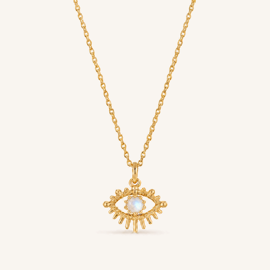 HEART OF LAND June Moonstone Birthstone Eye Necklace