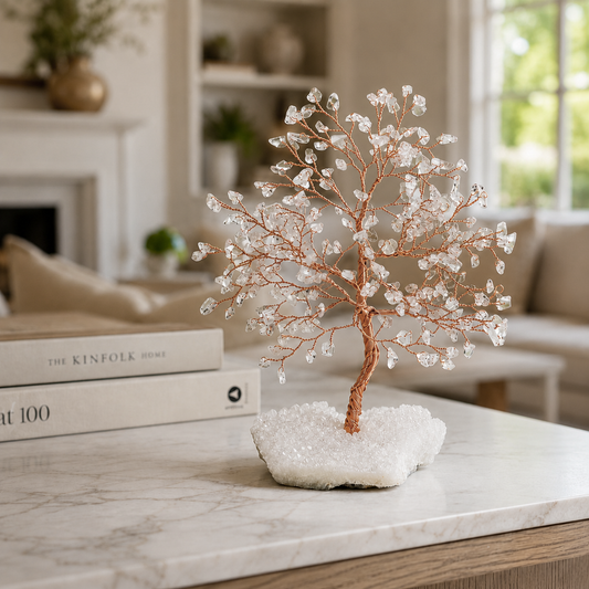 HEART OF LAND Clear Intention - Clear Quartz April Birthday Tree