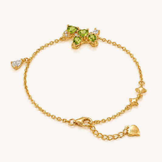 HEART OF LAND Butterfly Charm Bracelet Peridot