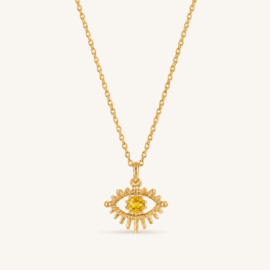 HEART OF LAND November Citrine Birthstone Eye Necklace