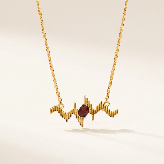 Energy Pulse Blue Topaz & Garnet Necklace
