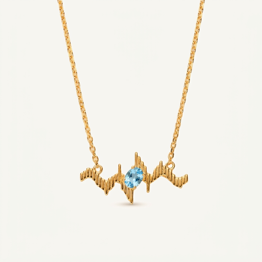 Energy Pulse Blue Topaz & Garnet Necklace