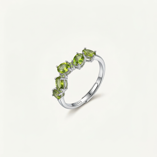 Aurora Arc Gemstone Silver Ring