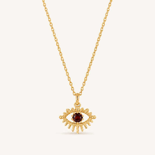 HEART OF LAND January Birthstone Eye Necklace