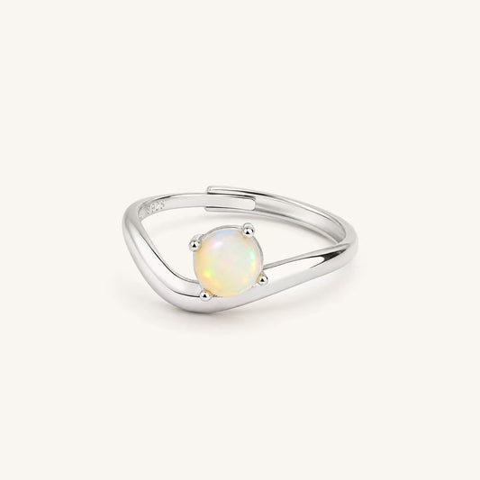 Round Stone Open Ring