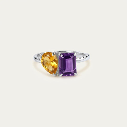 Personalized Birthstone Ring in Sterling Silver