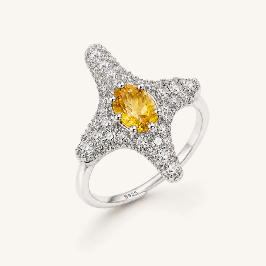 HEART OF LAND Starfish Ring Citrine