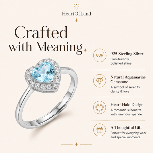 Heart Light Peridot & Aquamarine Silver Ring