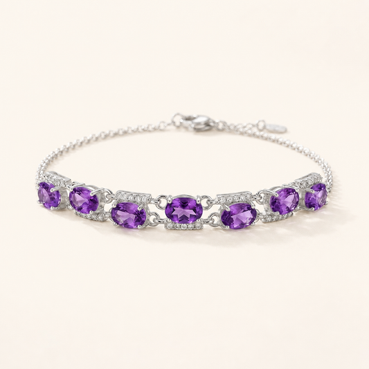 Radiant Calm Amethyst & Blue Topaz Bracelet
