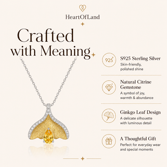 Golden Ginkgo Multi-Gem Silver Necklace