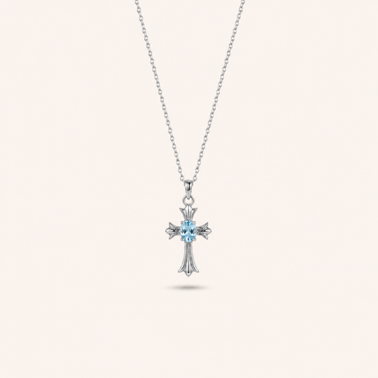 Faith Light Gemstone Cross Necklace