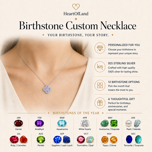Custom Birthstone Pendant Necklace - Contact to Customize