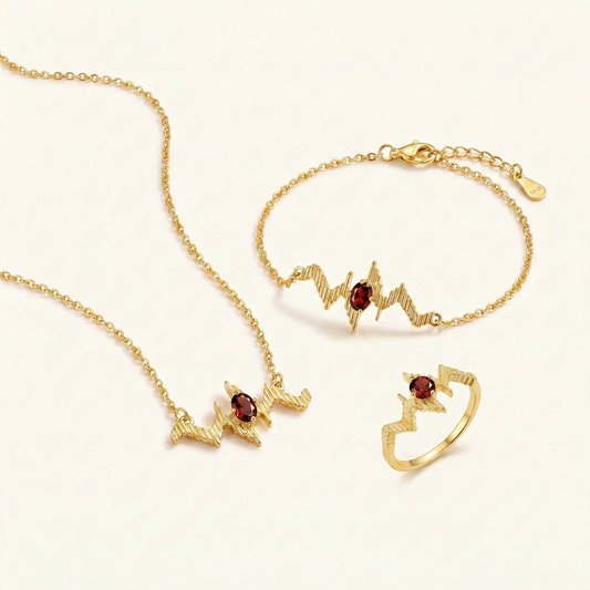 Energy Pulse Natural Garnet Jewelry Set