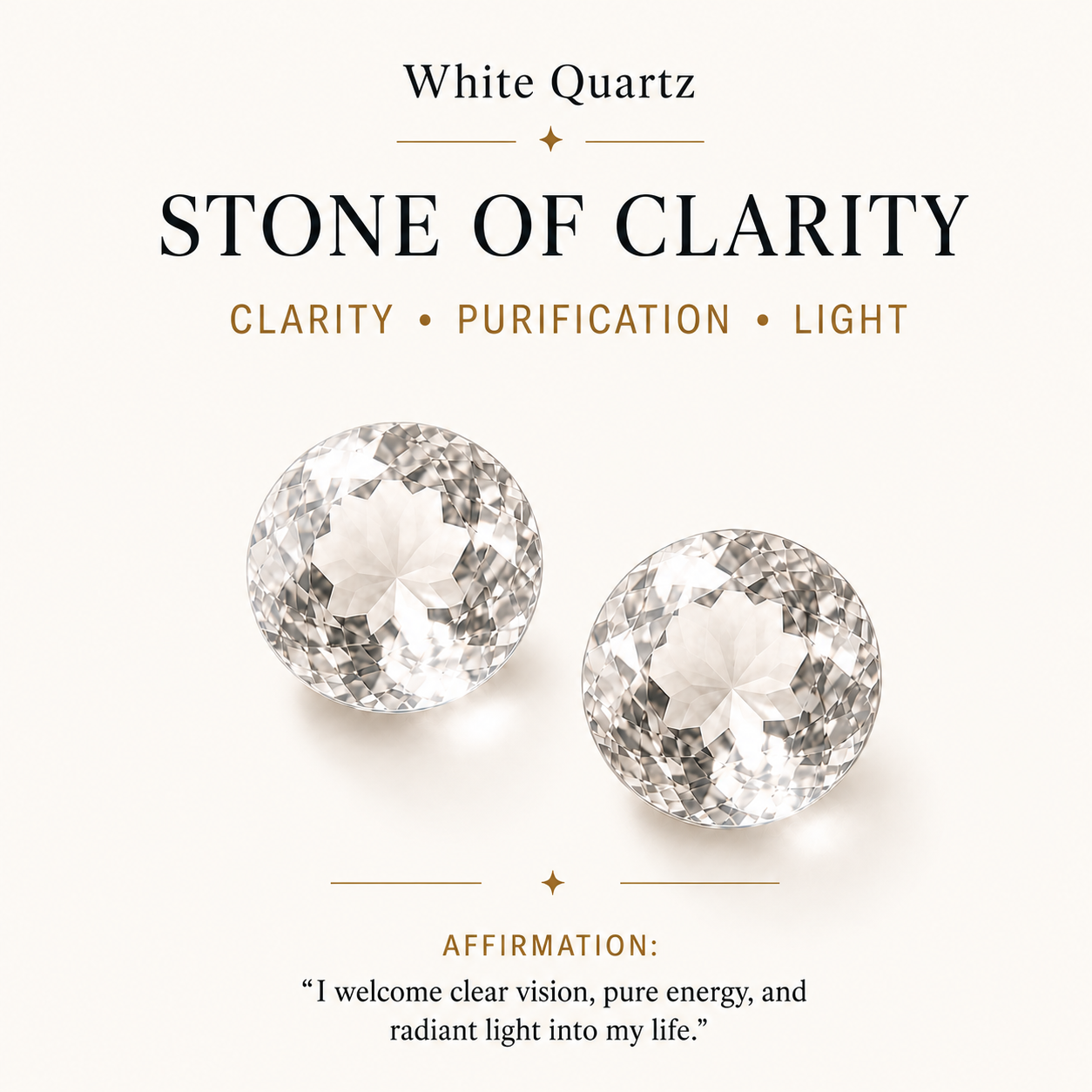 HEART OF LAND April Clear Quartz Birthstone Eye Necklace