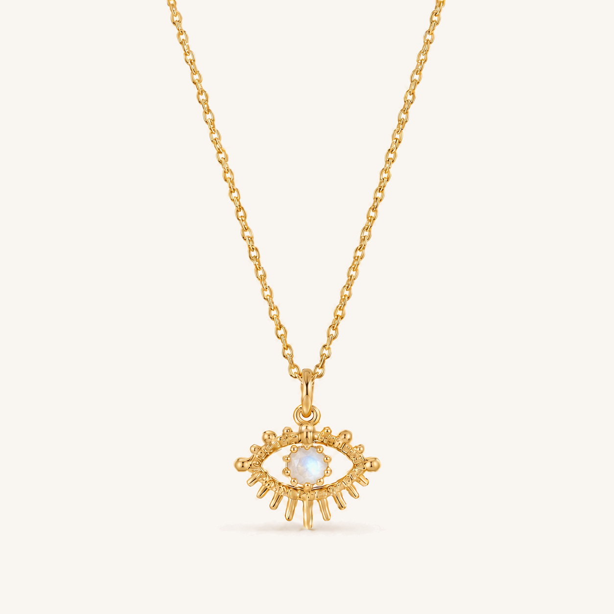 HEART OF LAND June Moonstone Birthstone Eye Necklace