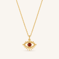 July Red Agate Birthstone Eye Necklace