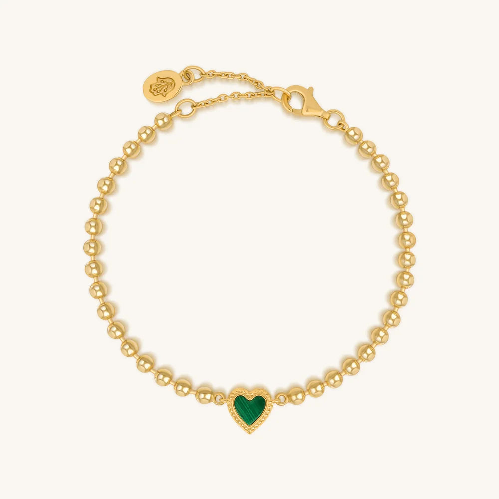 Sagittarius Blessed & Peaceful Malachite Heart Bracelet