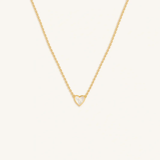 Leo Heartfelt Abundance Mother of Pearl Heart Gold Necklace
