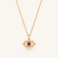 February Amethyst Birthstone Eye Necklace