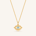 March Aquamarine Birthstone Eye Necklace