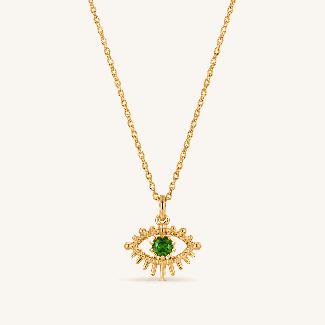 May Diopside Birthstone Eye Necklace