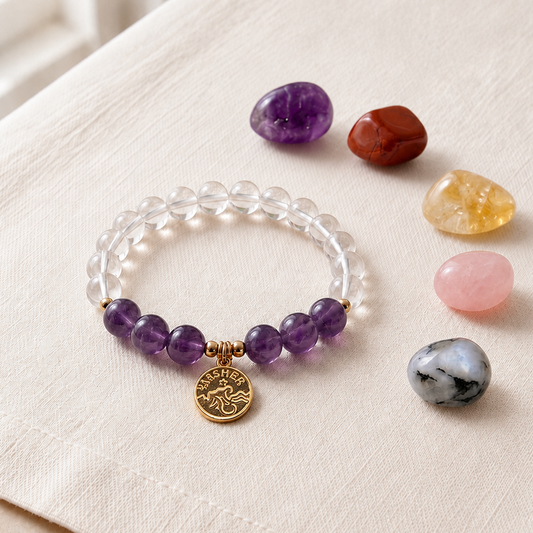 Aquarius Zodiac Crystal Bracelet