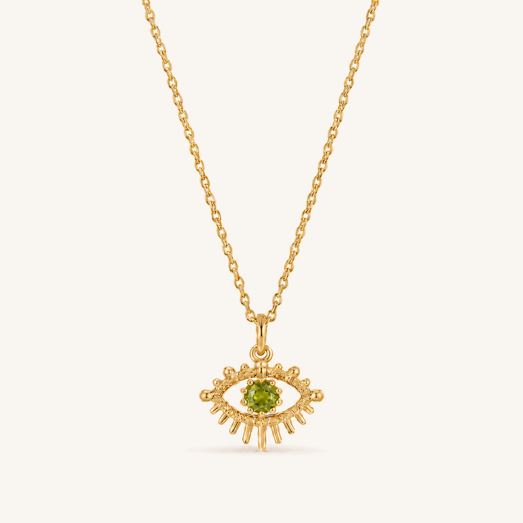 August Peridot Birthstone Eye Necklace