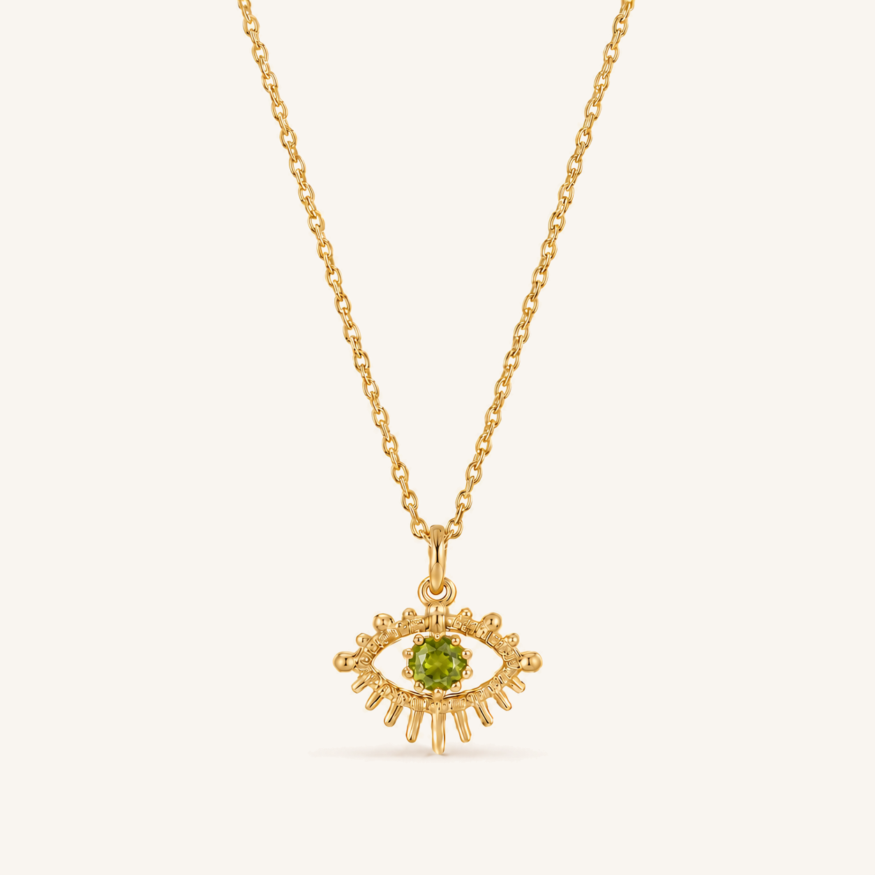 HEART OF LAND August Peridot Birthstone Eye Necklace