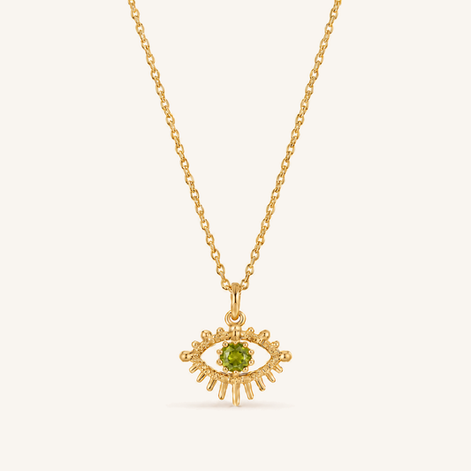 HEART OF LAND August Peridot Birthstone Eye Necklace