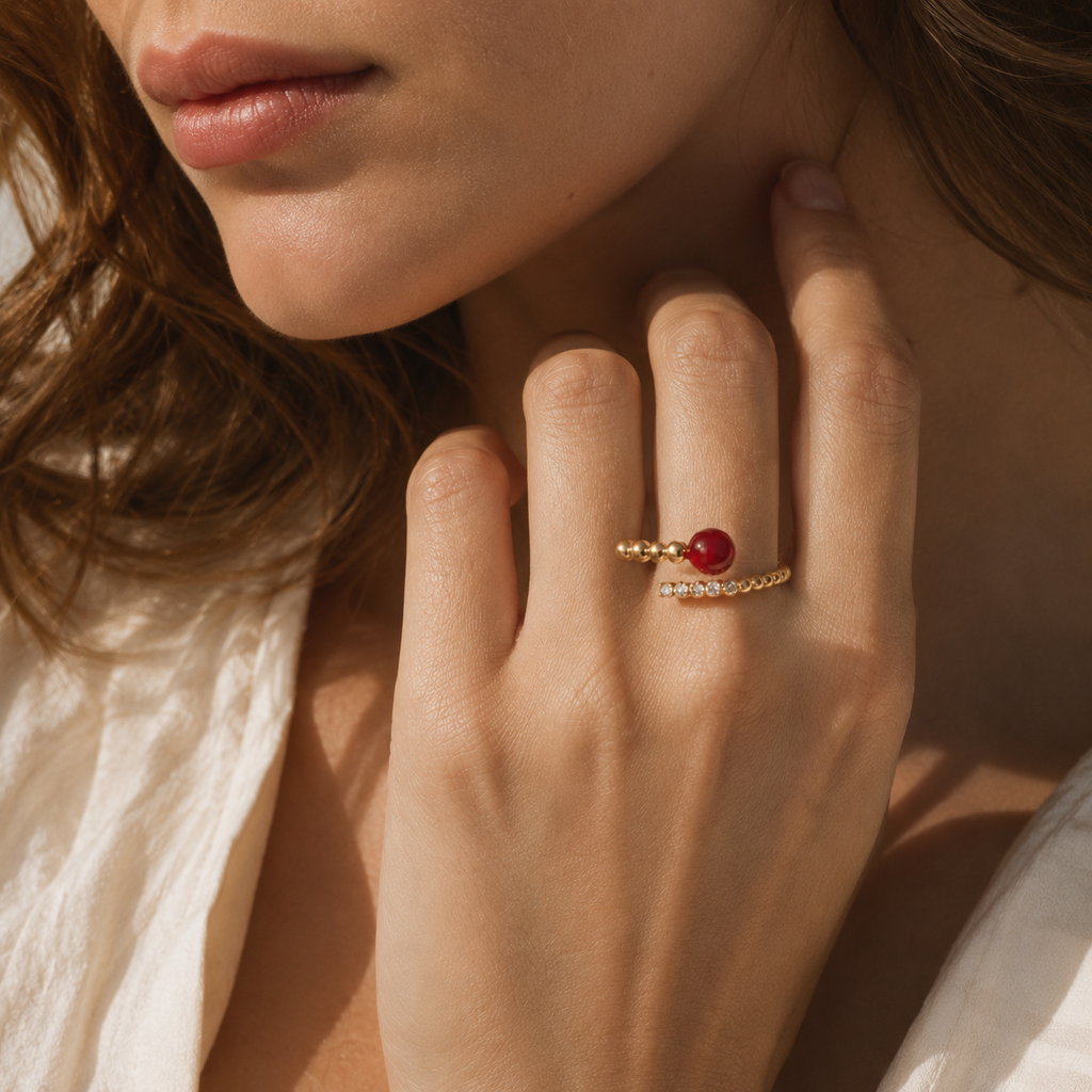HEART OF LAND Beaded Wrap Ring