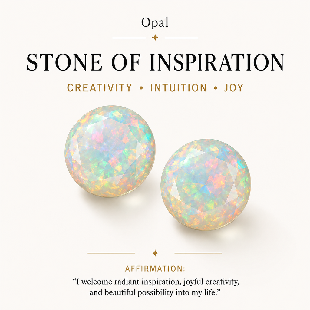 October Opal Birthstone Eye Necklace