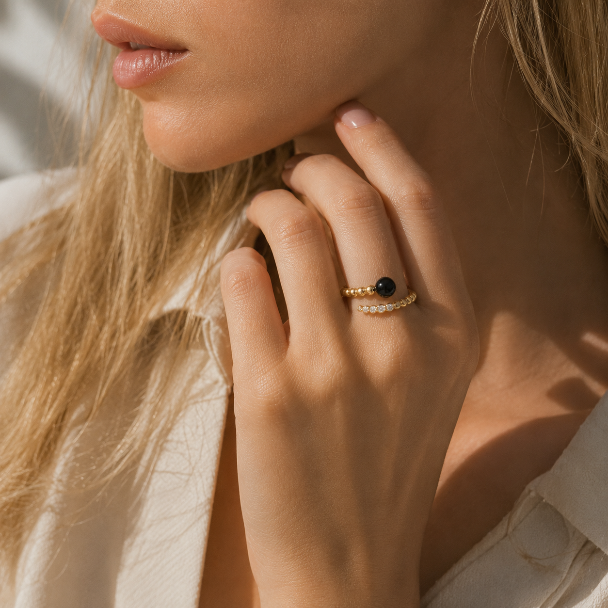 HEART OF LAND Beaded Wrap Ring