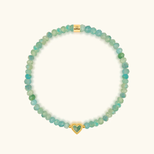 Sagittarius Honest Reflections Amazonite Heart Gold Bracelet
