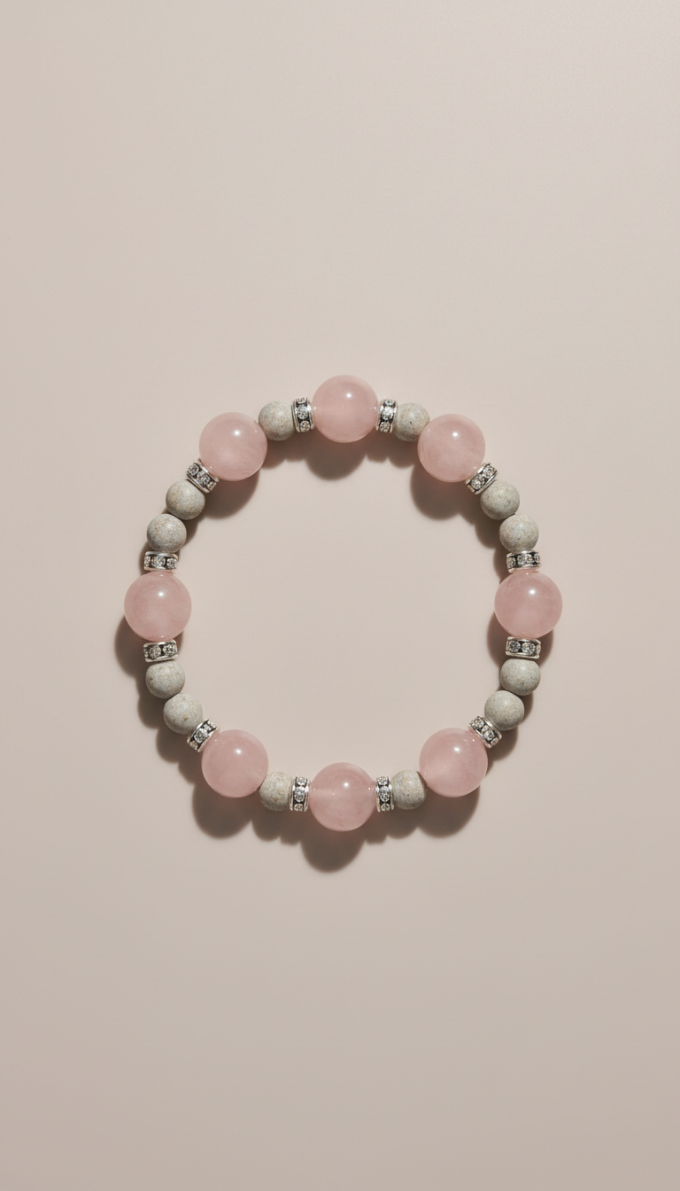 Blush Quartz Seven-Chakra Bracelet
