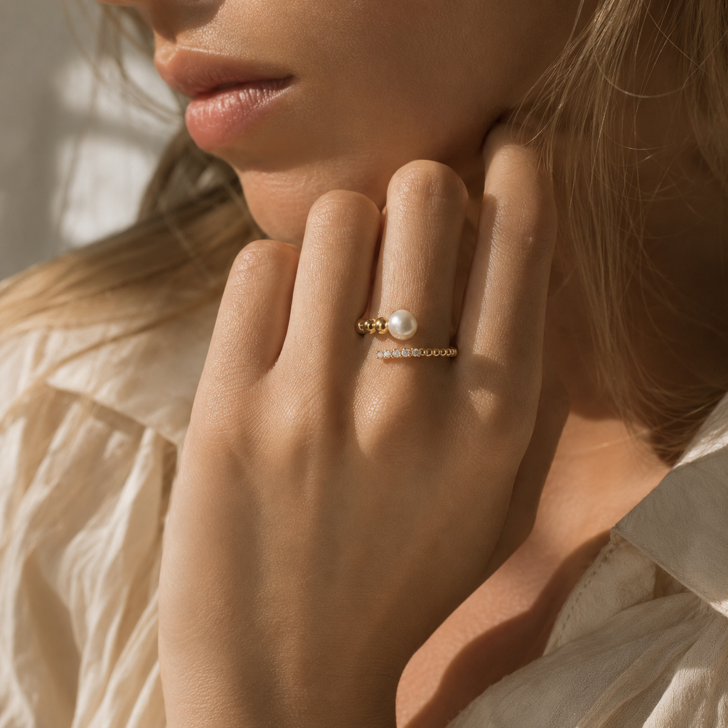 HEART OF LAND Beaded Wrap Ring