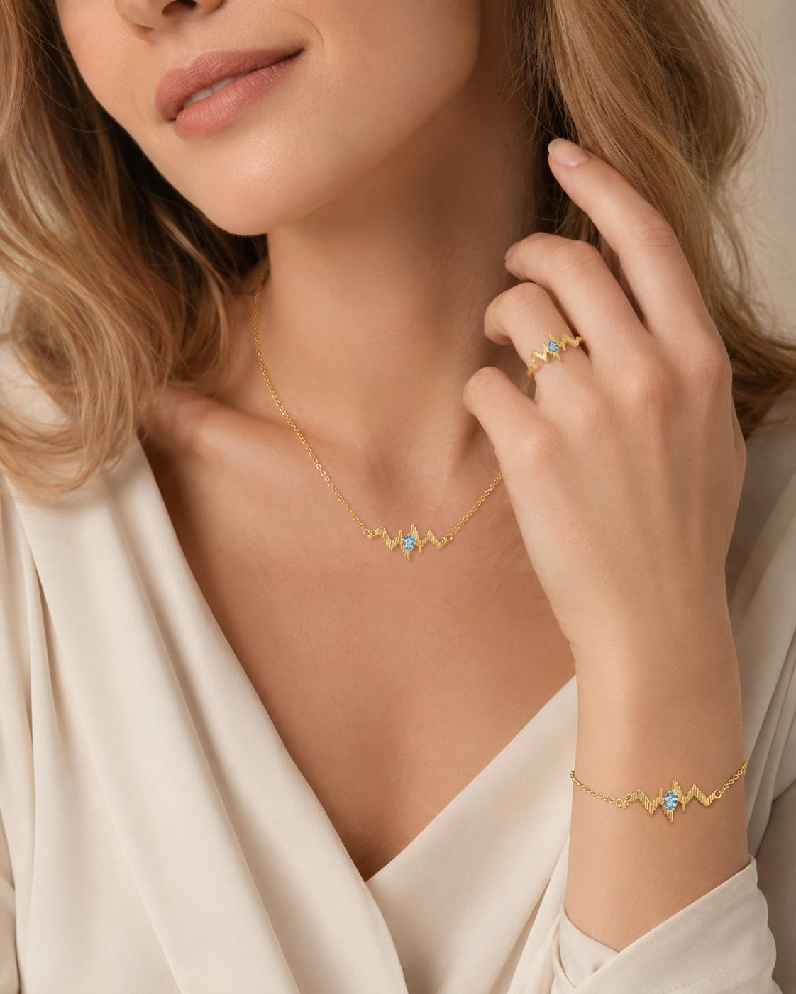 HEART OF LAND Natural Gemstone Matching Jewelry Set
