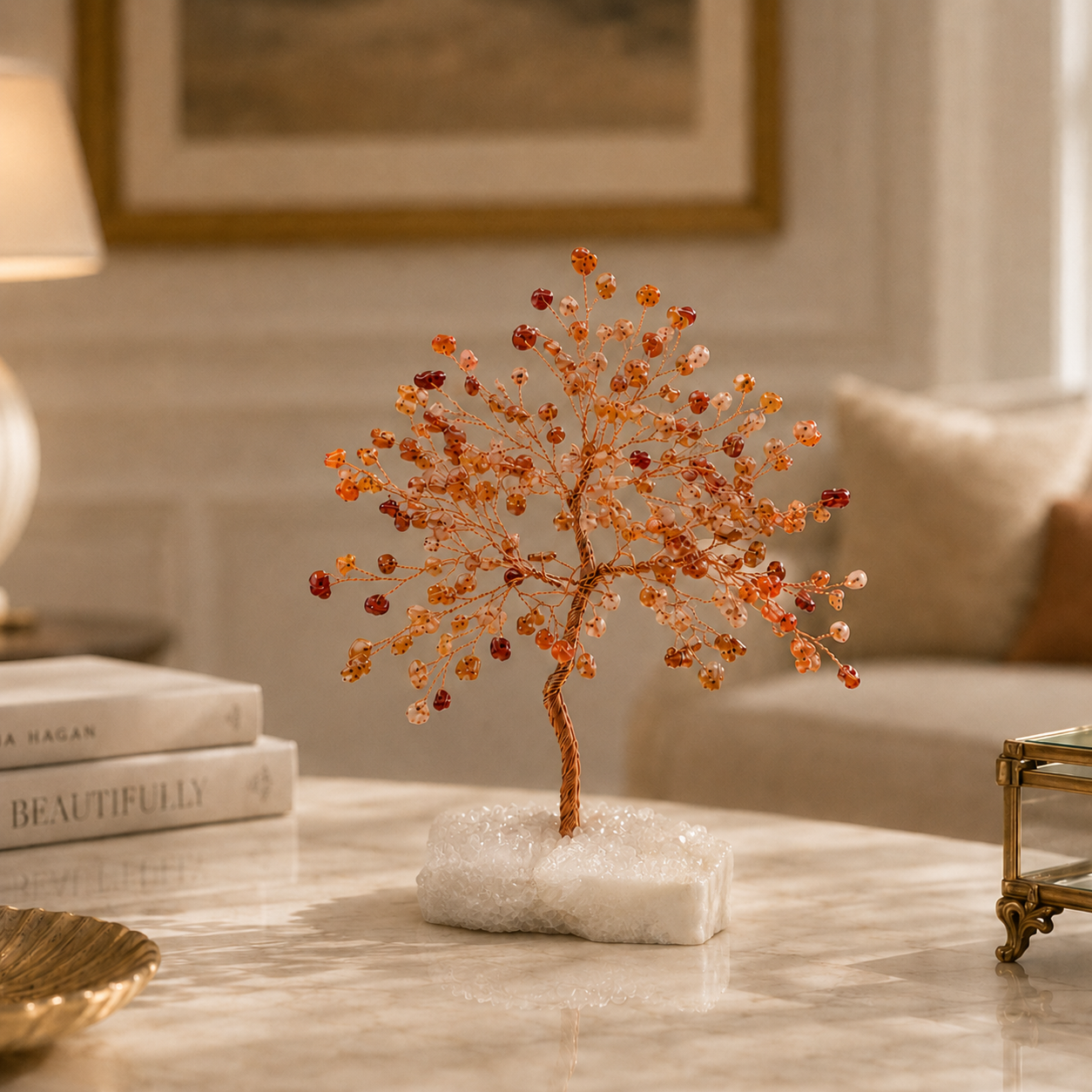 HEART OF LAND Steady Flame - Red Agate July Birthday Tree