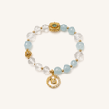 HEART OF LAND Aquarius Zodiac Crystal Bracelet – Aquamarine & Clear Quartz