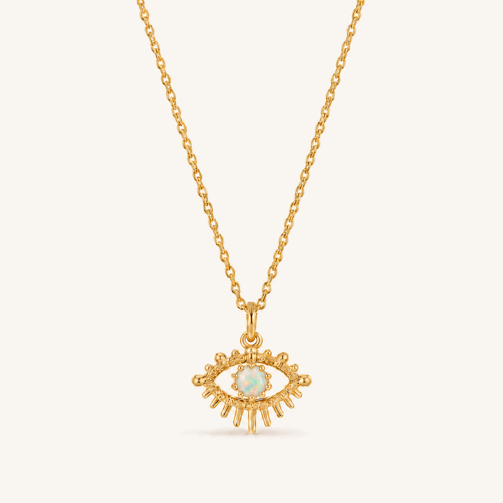 October Opal Birthstone Eye Necklace