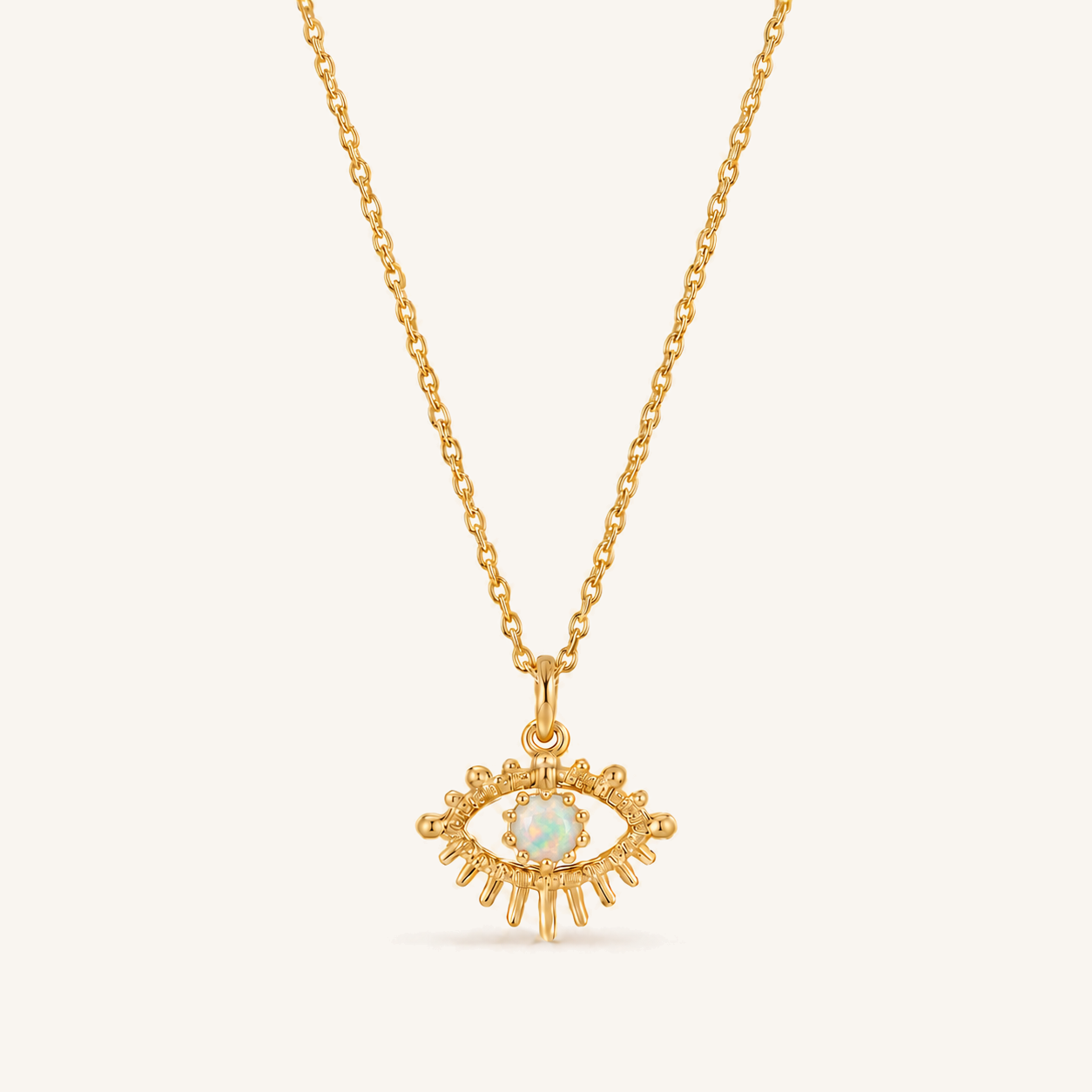 HEART OF LAND October Opal Birthstone Eye Necklace