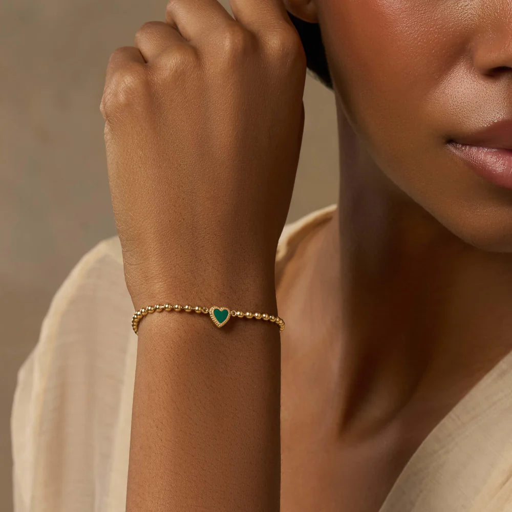 Sagittarius Blessed & Peaceful Malachite Heart Bracelet