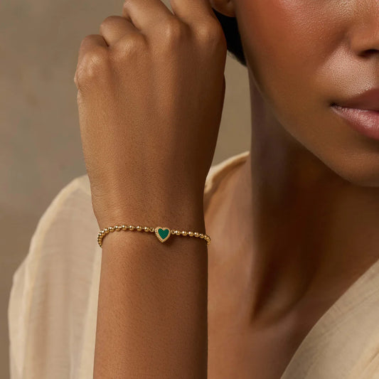 Sagittarius Blessed & Peaceful Malachite Heart Bracelet