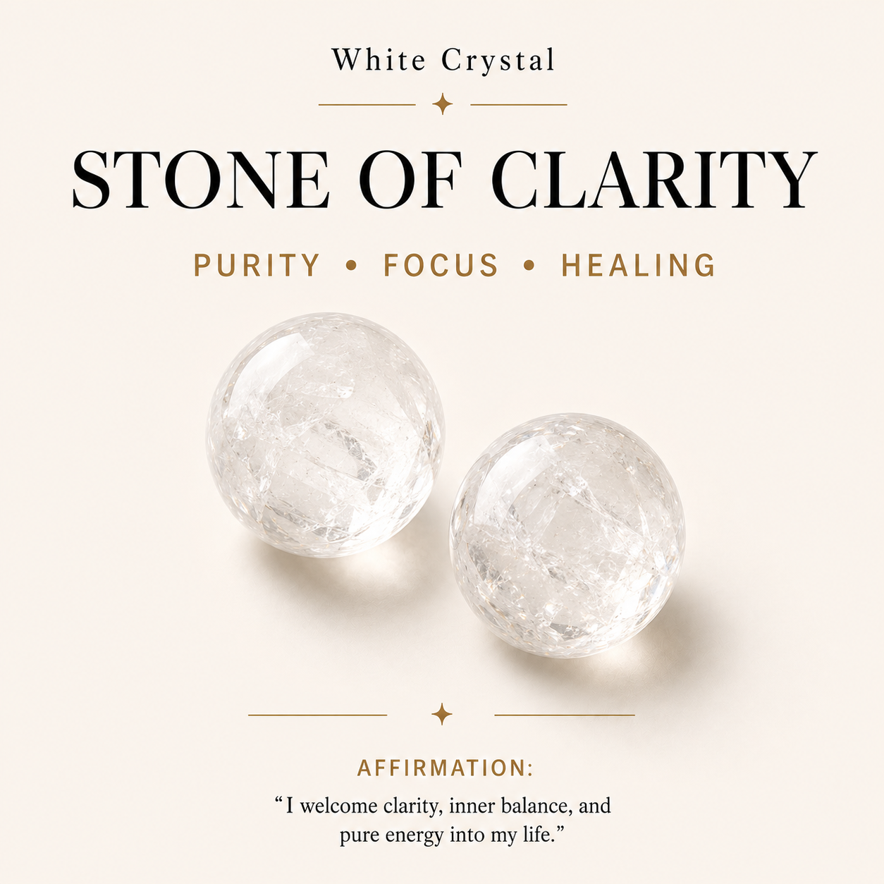 HEART OF LAND Natural Clear Quartz Beaded Necklace in 18K Gold-Plated S925 Sterling Silver – Clear Horizon