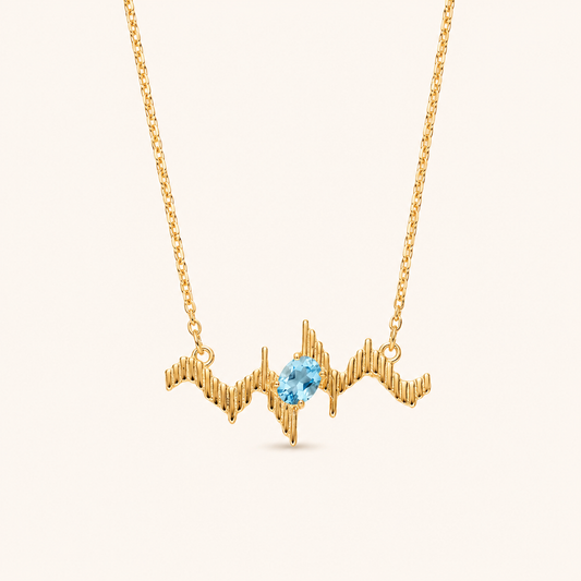 Energy Pulse Blue Topaz & Garnet Necklace