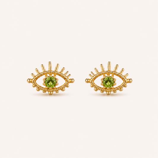 Calm Light Gemstone Stud Earrings