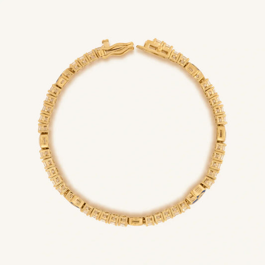 Scorpio Warden of Peace Gold Evil Eye & Hamsa Tennis Bracelet