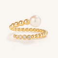 HEART OF LAND Beaded Wrap Ring Pearl