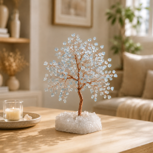 Serene Horizon - Aquamarine March Birthday Tree