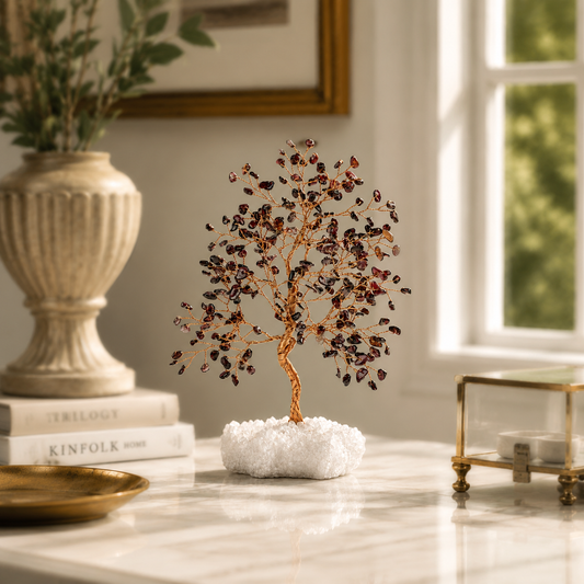 Rooted Fire - Garnet January Birthday Tree