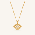 April Clear Quartz Birthstone Eye Necklace